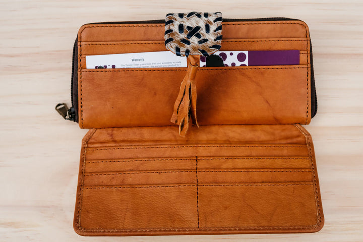 Handcrafted Boho Cowhide and Leather Wallet