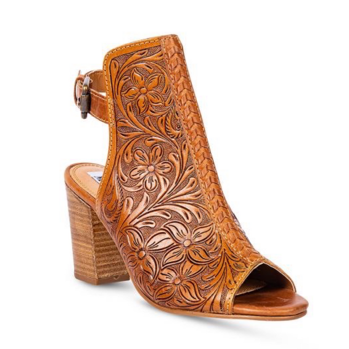 HALLIE Tooled Leather Heels